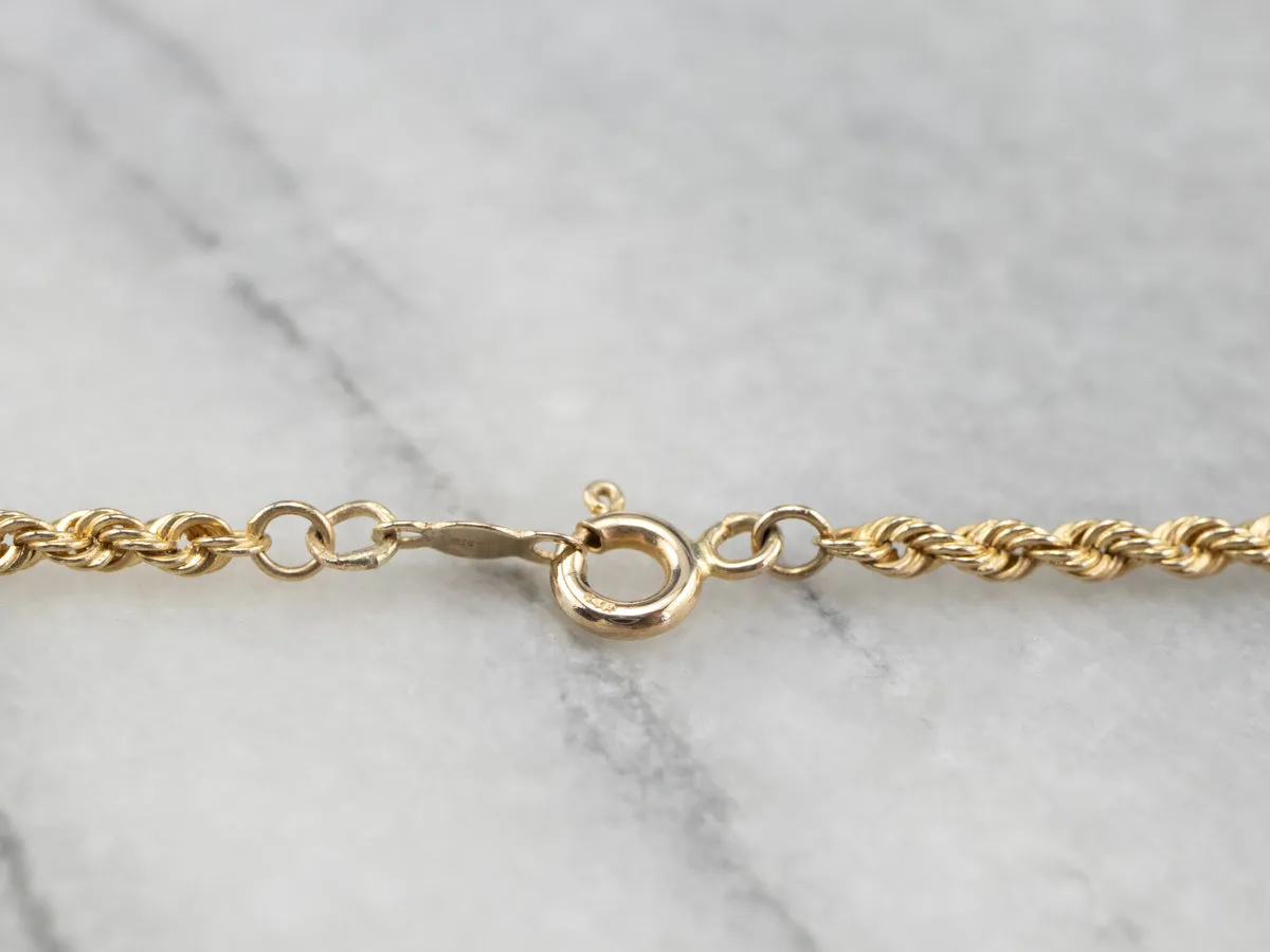 14K Gold Twisted Rope Chain Necklace