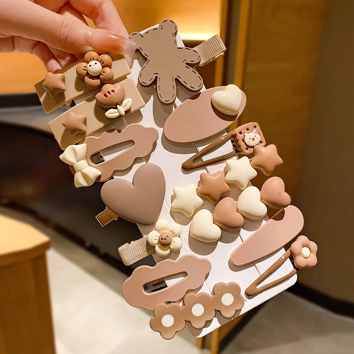 14pcs Girls Cartoon Hair Clips Sweet Decorative GiftWorthy Accessories