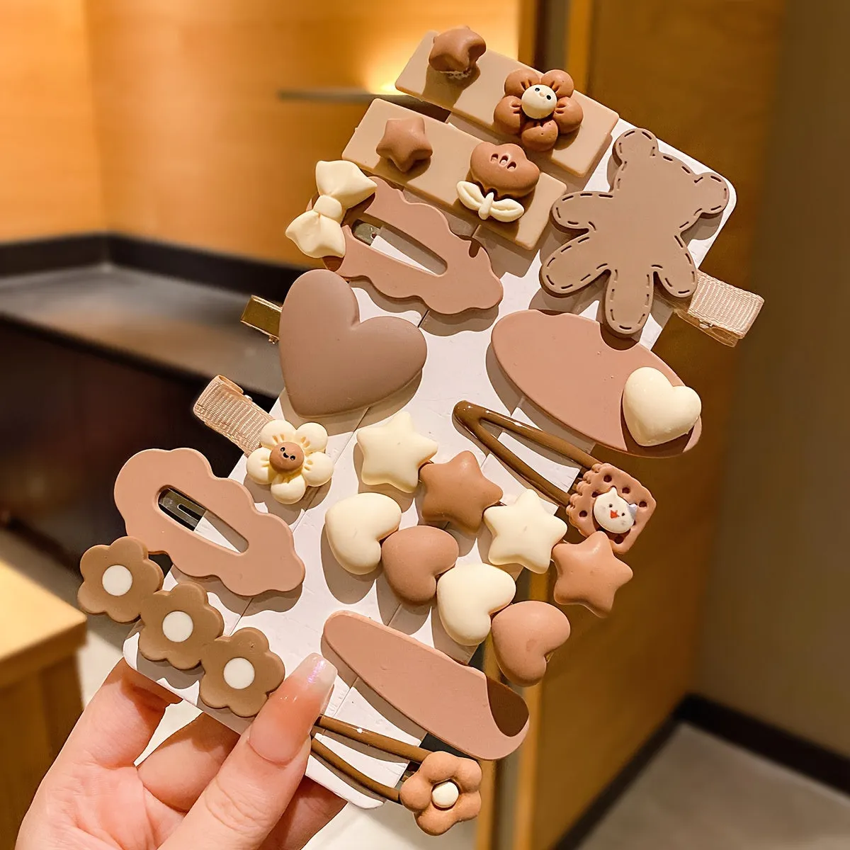 14pcs Girls Cartoon Hair Clips Sweet Decorative GiftWorthy Accessories