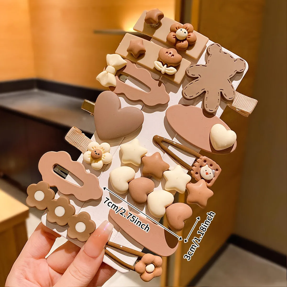 14pcs Girls Cartoon Hair Clips Sweet Decorative GiftWorthy Accessories