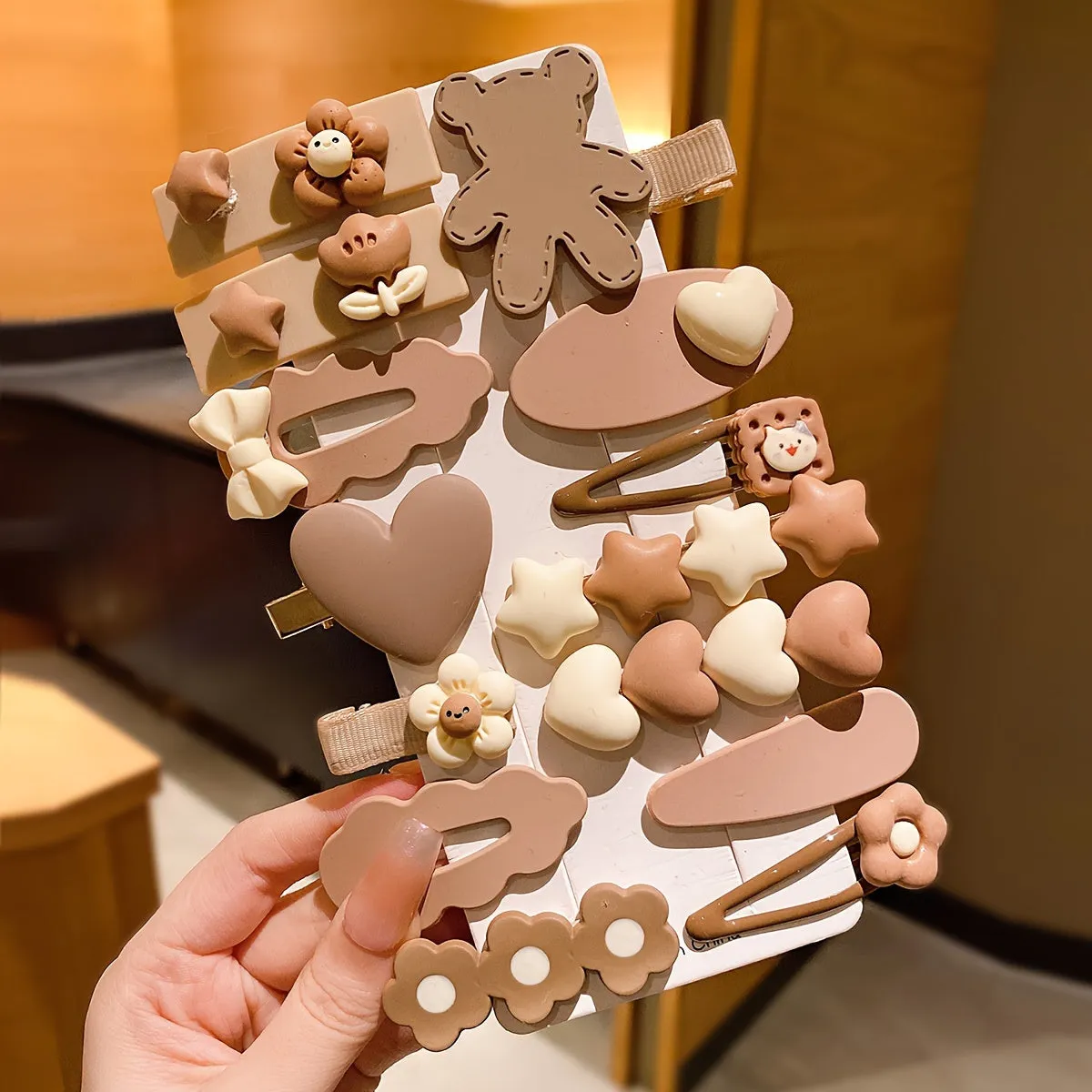 14pcs Girls Cartoon Hair Clips Sweet Decorative GiftWorthy Accessories