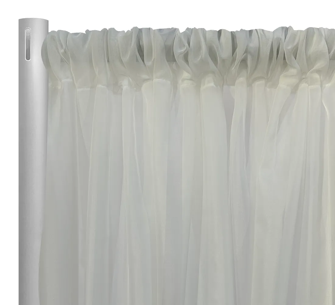 1pc - Voile Drapery Panel in 30' Tall x 118" Wide - White
