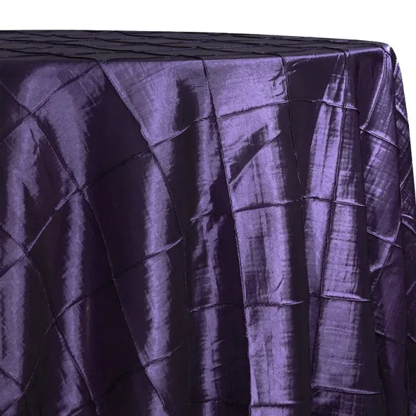 2pcs - 4" Pintuck Taffeta Table Linen 90"x90" Square - Raisin 356