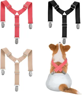 3Pcs Adjustable Dog Suspenders Dog Diaper Suspenders Diaper Keeper Dog Suspenders for Diapers Female Male Dog Pet Diapers Keeper for Dog Diapers Skirts Dresses Pants Clothes Small Medium Large Dogs