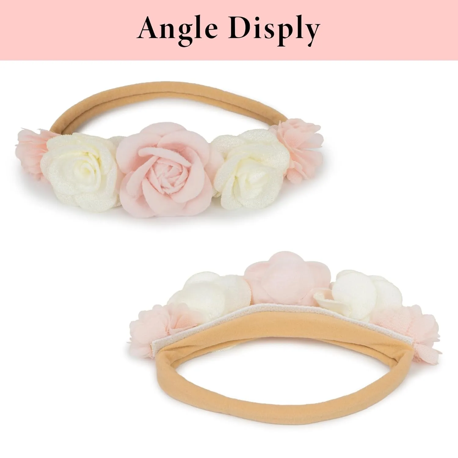 3PCS Baby Girl Flower Headbands Set Elastic Bow Hair Band Handmade Bow For Newborn Infant Toddler Pack