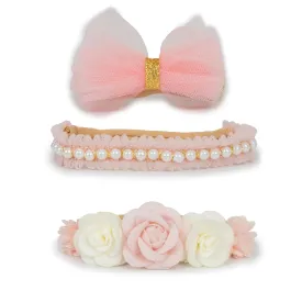 3PCS Baby Girl Flower Headbands Set Elastic Bow Hair Band Handmade Bow For Newborn Infant Toddler Pack