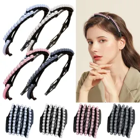 4 Pcs Retractable Pocket Headbands - Non Slip Portable Telescopic Hair Hoops,Foldable Headbands for Women Washing Makeup Travel Outdoor, Fashion Hair Accessories(A pack of 4)