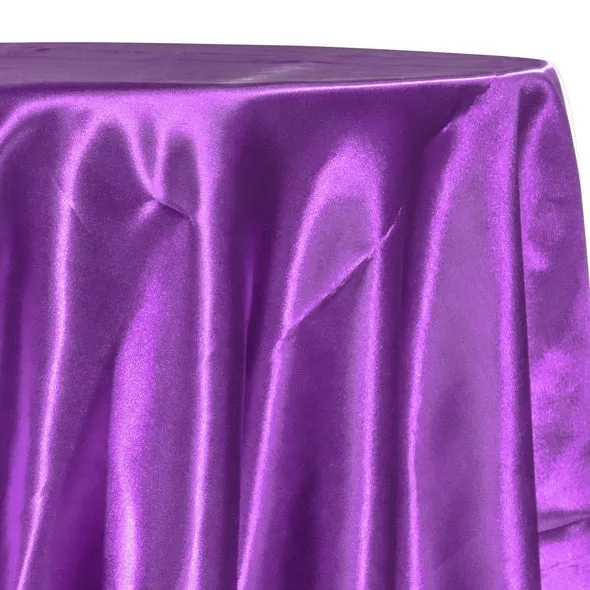 5pcs - Bridal Satin Table Linen 90"x132" Banquet - Plum 555