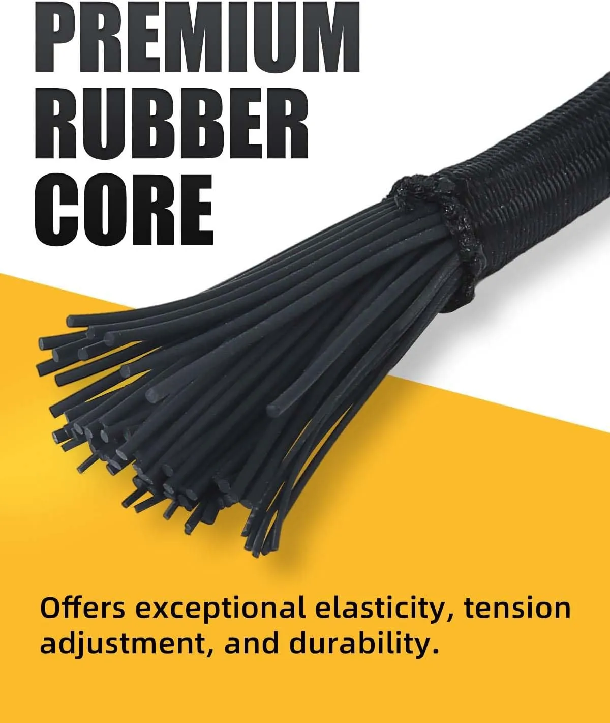 Adjustable Bungee Cords with Hooks, 6 Pack Thick Elastic Straps, Easy to Lengthen and Resecure (7"-48") Strong, Stretchy Tie Downs with Secure Hooks for Cargo, Camping, Tents, Luggage  All-Weather