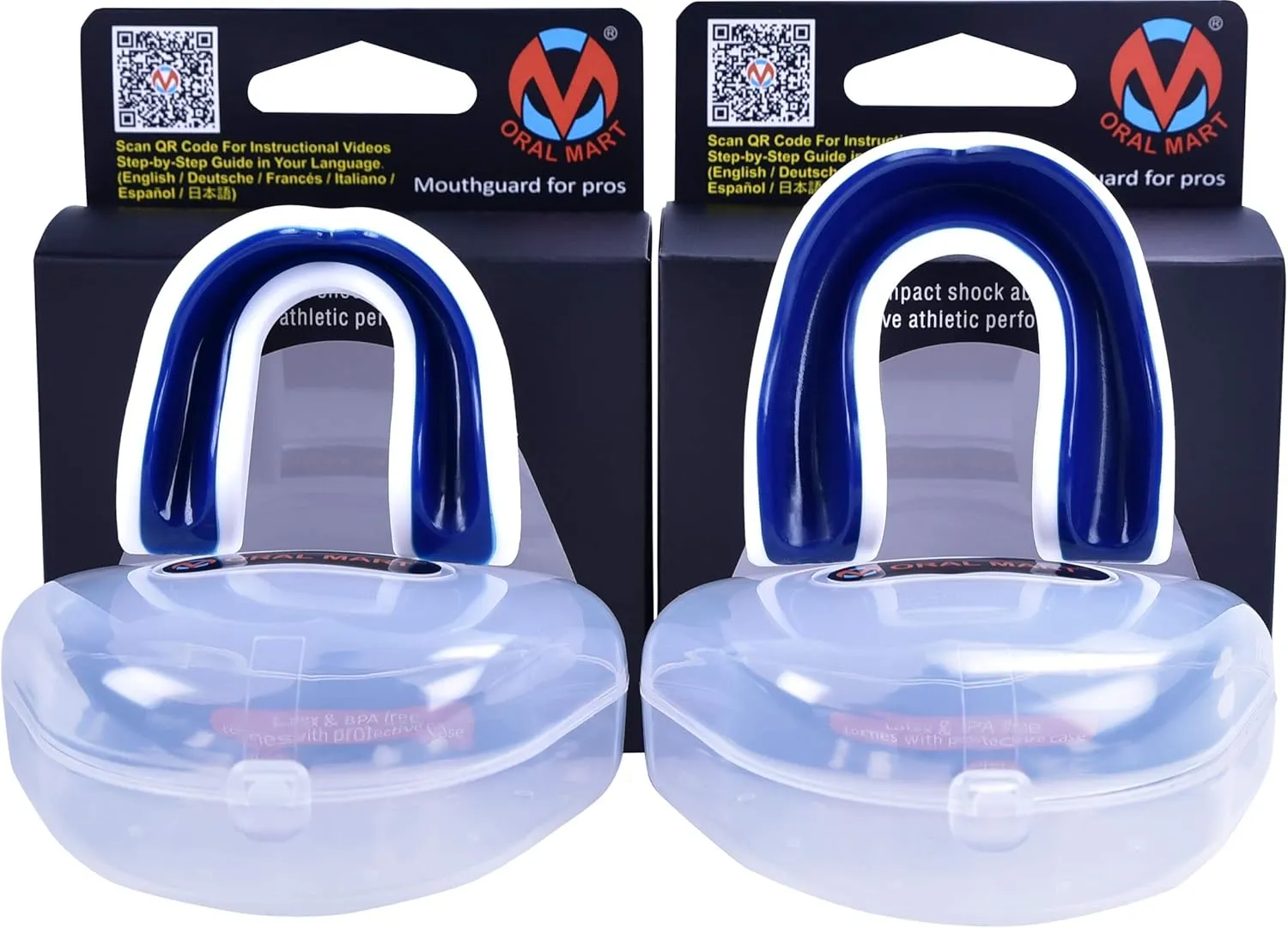 Adult Sports Mouth Guard (USA Flag, Fangs, 15  Colors to Choose from) - Mouthguard for Football, Boxing, Karate, Martial Arts, Rugby, MMA, Sparring, Hockey (Adult, Strapless)
