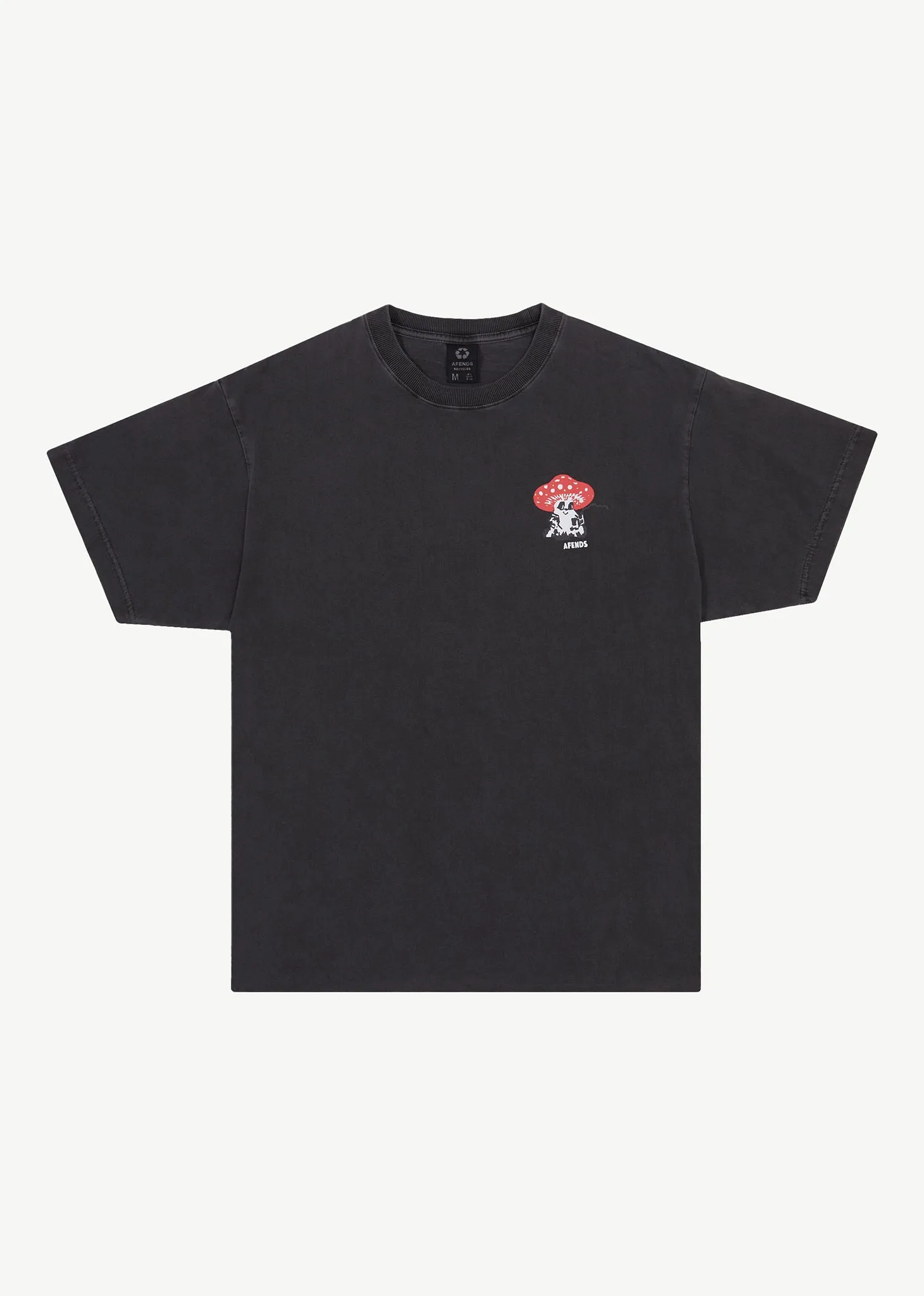 AFENDS Mens Caught In The Wild - Boxy Fit Tee - Stone Black