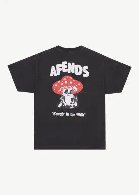AFENDS Mens Caught In The Wild - Boxy Fit Tee - Stone Black
