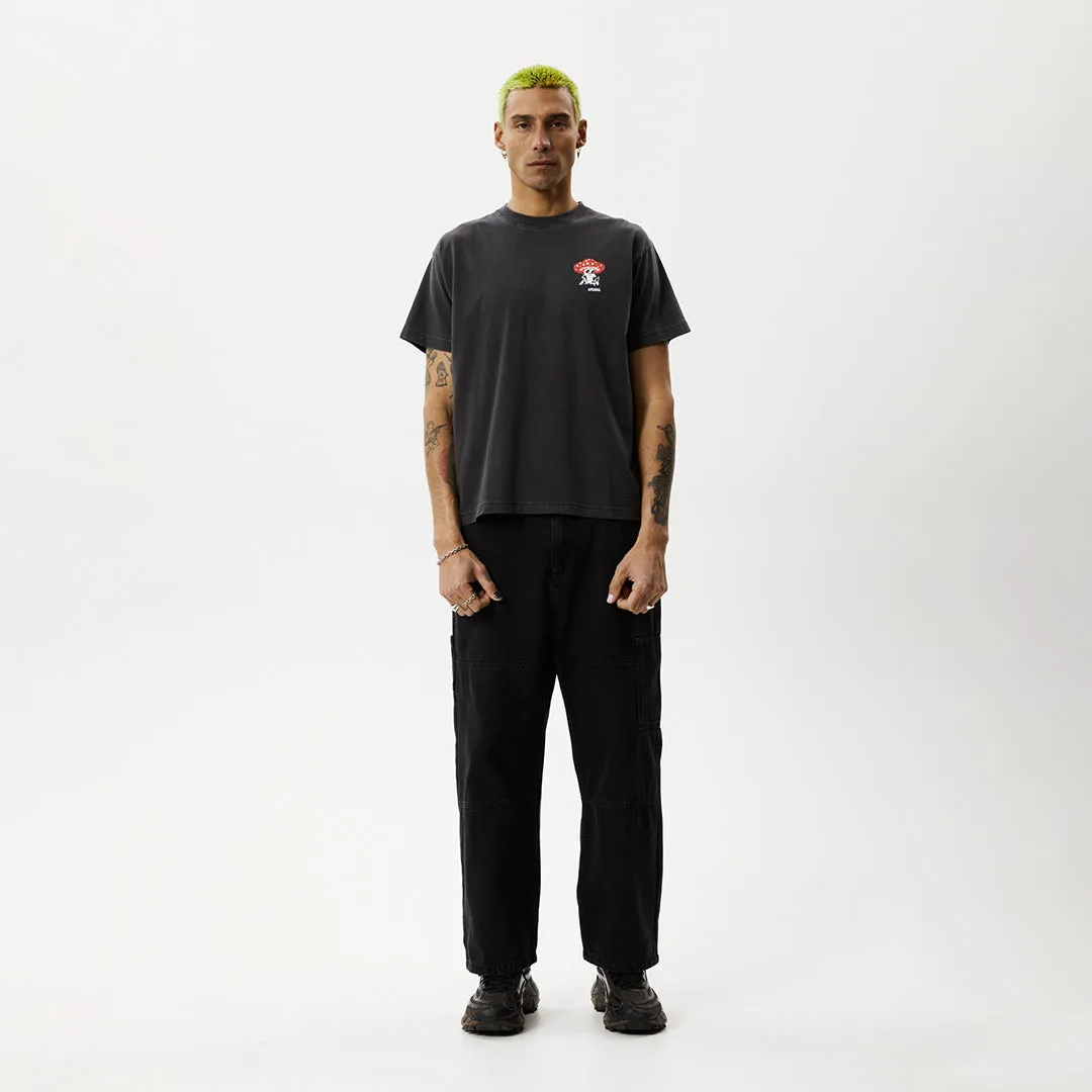 AFENDS Mens Caught In The Wild - Boxy Fit Tee - Stone Black