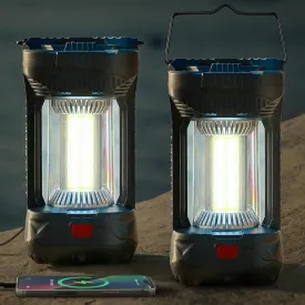 AlpsWolf 1000 Lumens Rechargeable Camping Lantern - 4000mAh Phone Charger, IPX4 Waterproof, 4 Light Modes & SOS Strobe, LED Flashlight Lantern for Camping, Power Outage, Emergencies (2 Pack-Black)