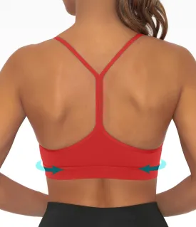 Comper Y Back Sports Bra for Women Low Impact Racerback Workout Bras Sexy Thin Straps Yoga Bras with Removable Pads