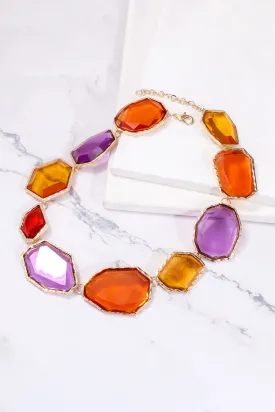 Geometrical Shape Zinc Alloy Frame Resin Bracelet