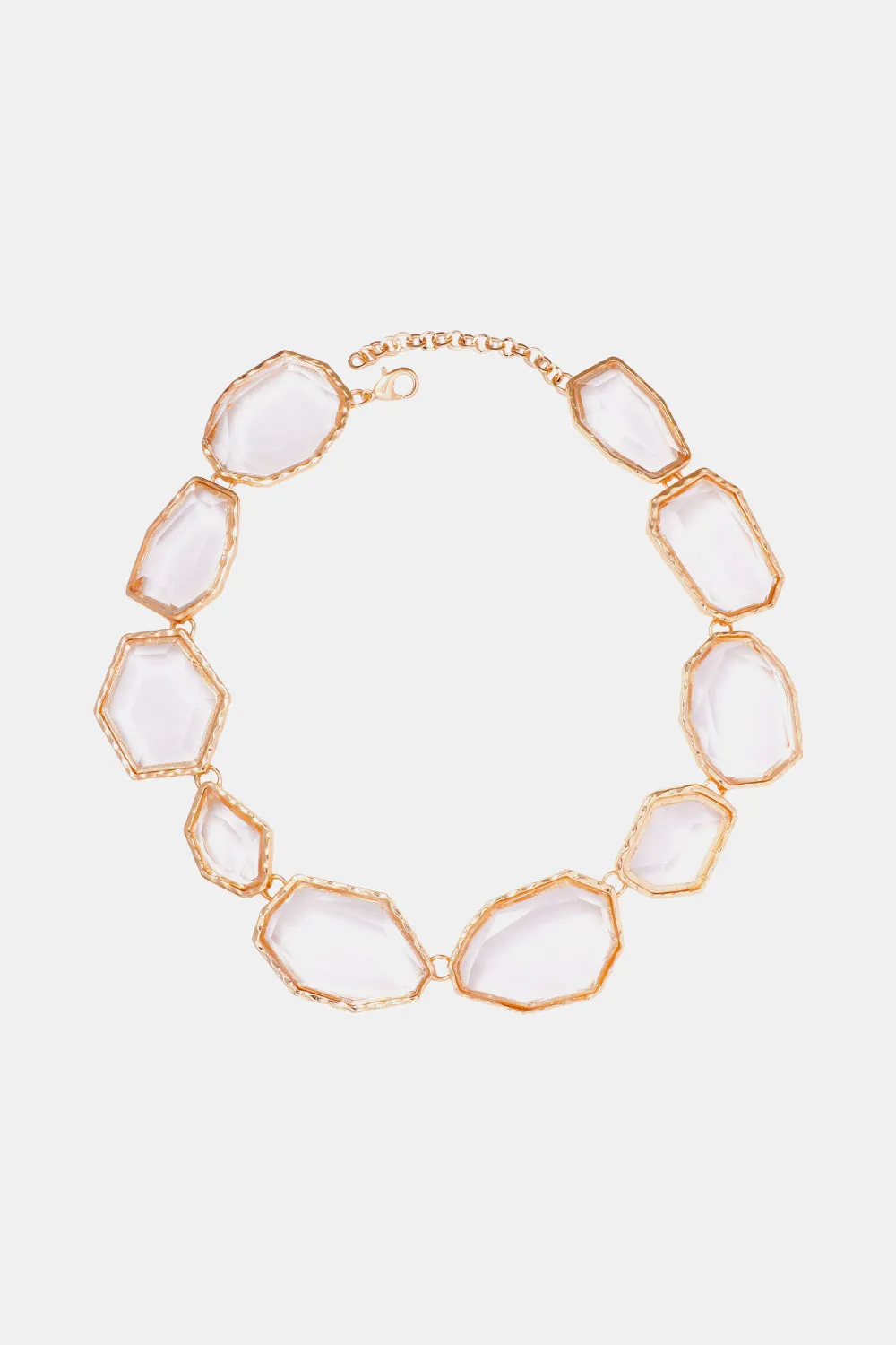 Geometrical Shape Zinc Alloy Frame Resin Bracelet
