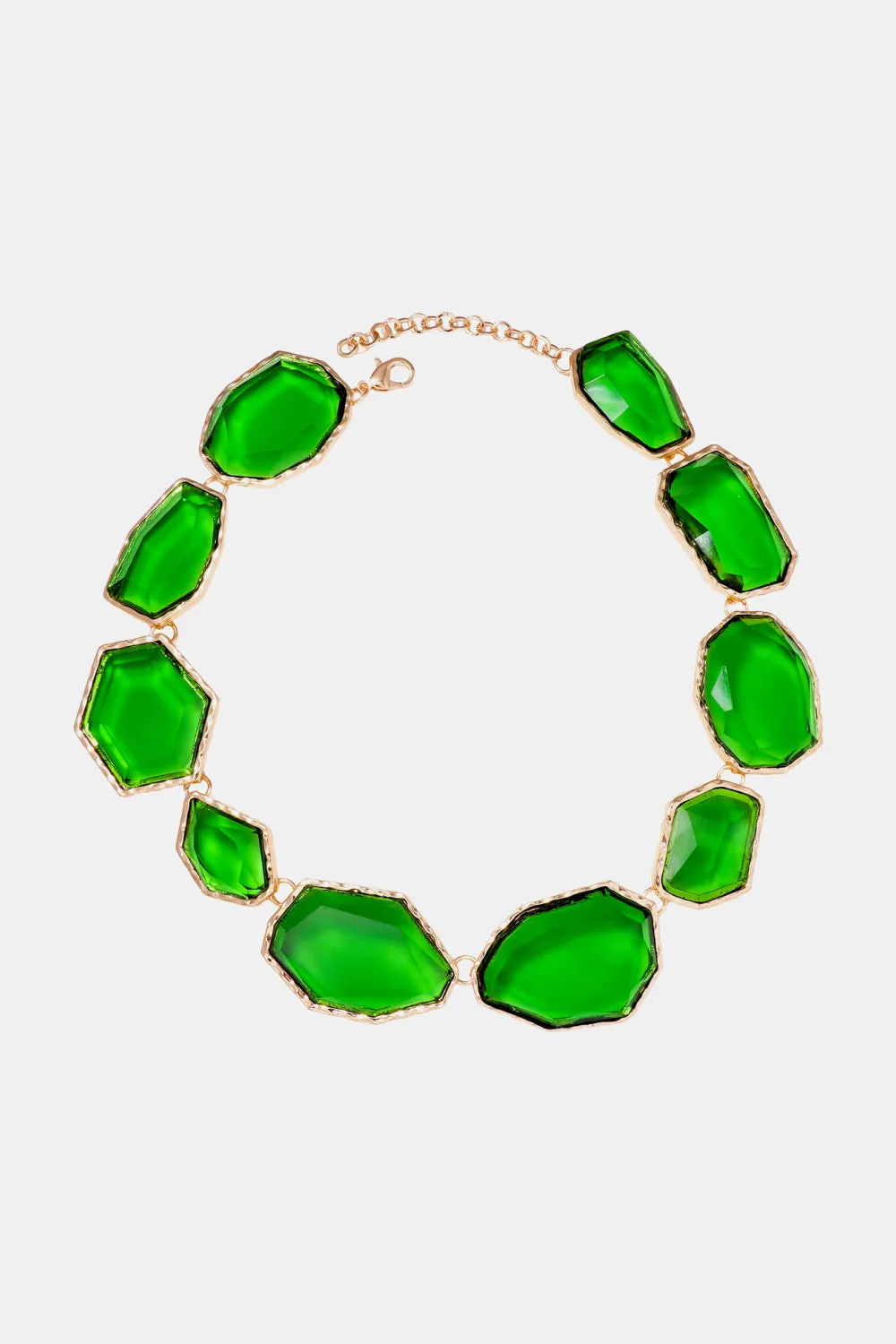 Geometrical Shape Zinc Alloy Frame Resin Bracelet