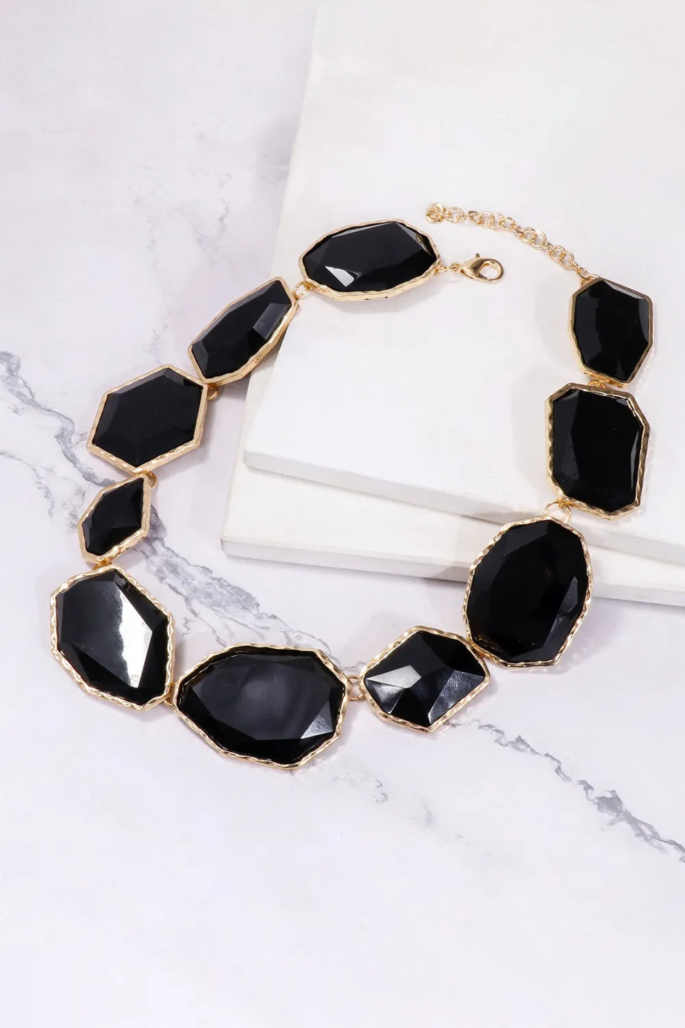 Geometrical Shape Zinc Alloy Frame Resin Bracelet