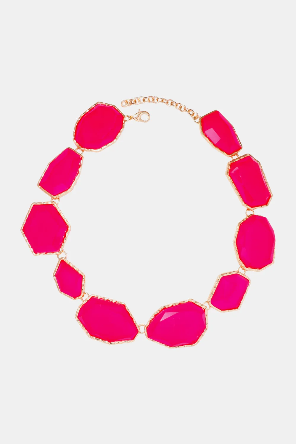 Geometrical Shape Zinc Alloy Frame Resin Bracelet