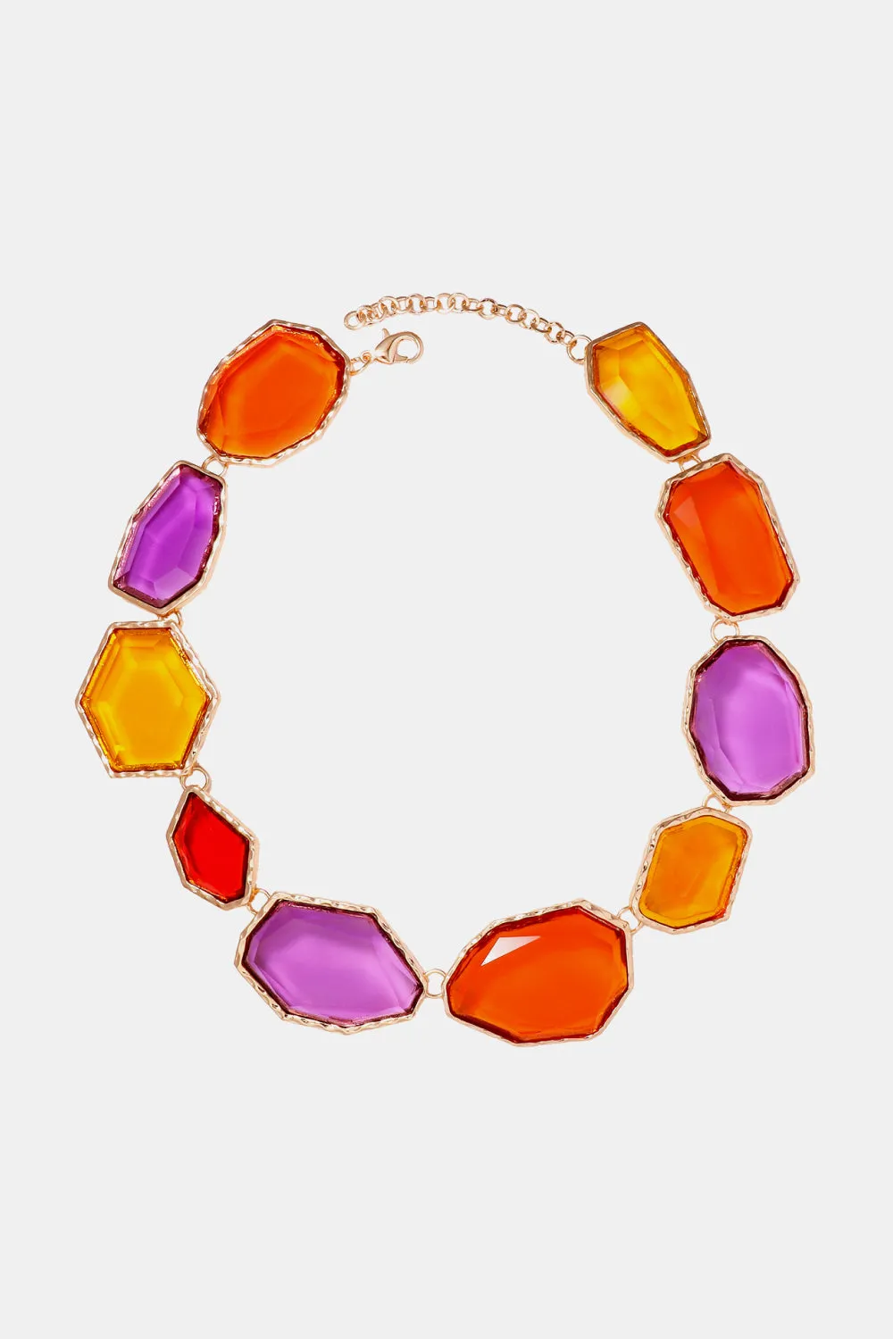 Geometrical Shape Zinc Alloy Frame Resin Bracelet