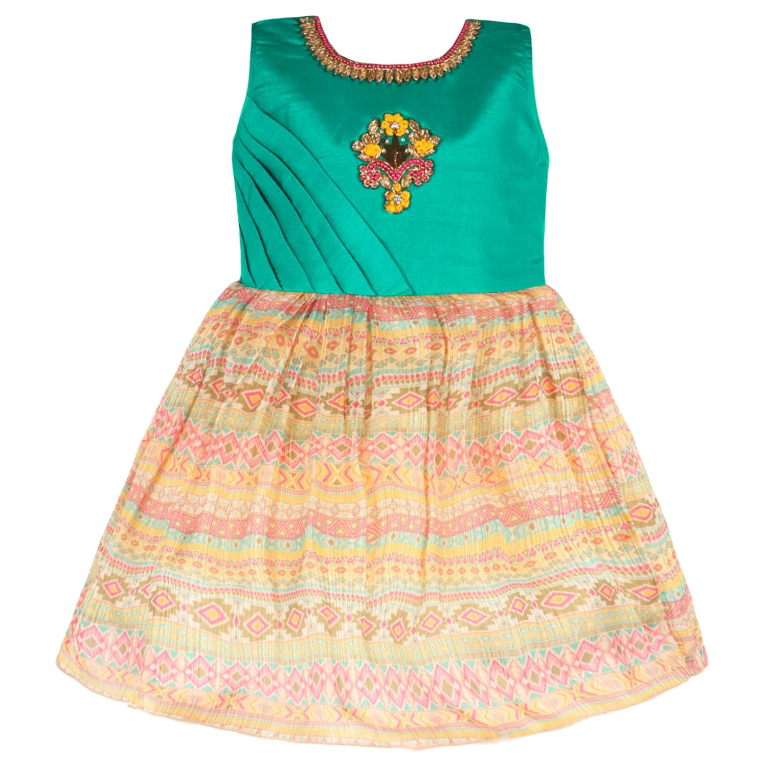 Girls Embroidered Fit and Flare Party Dress