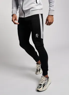 Gym King Chiba Poly Tracksuit Bottoms - Black/Grey Marl