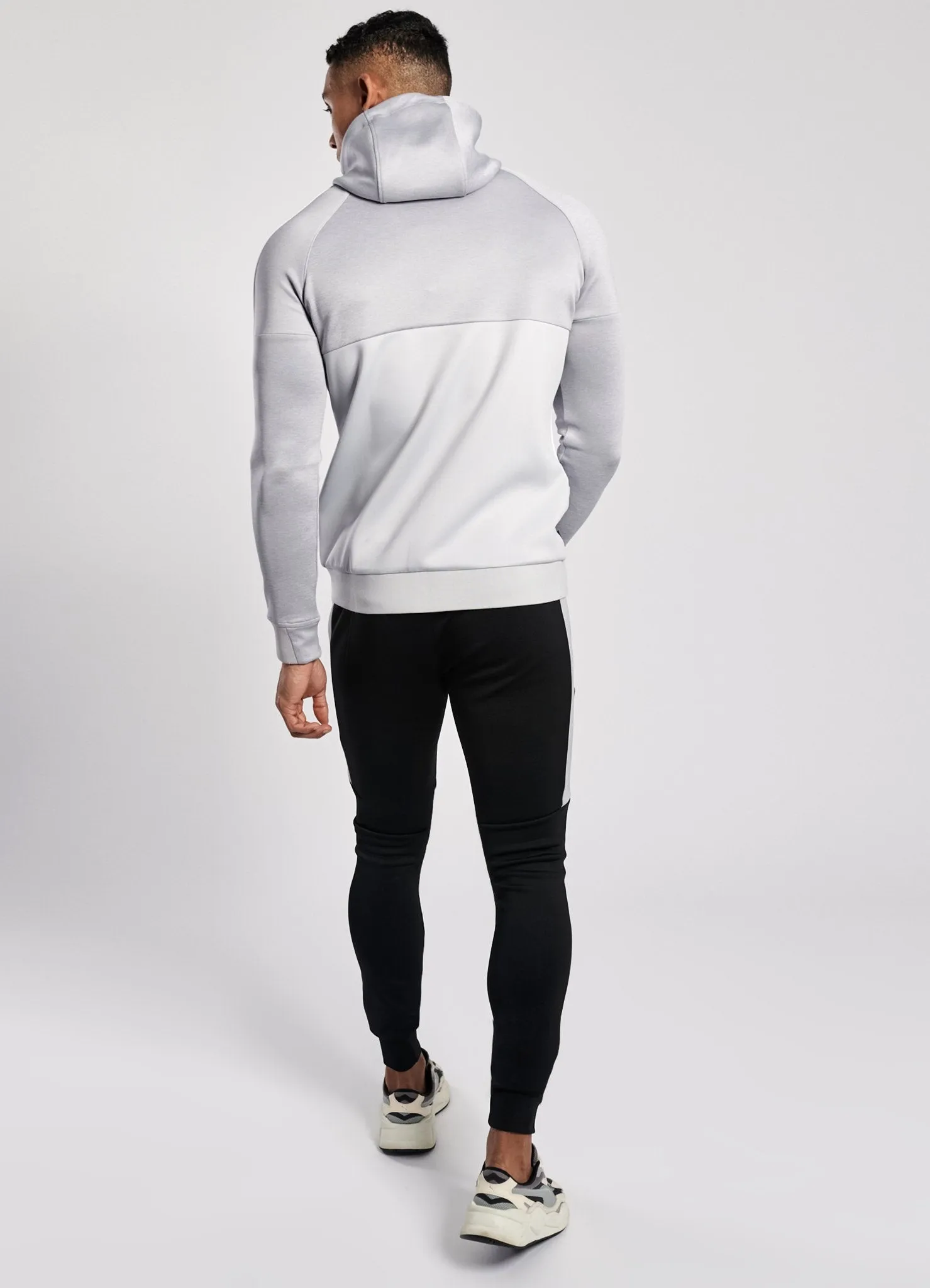 Gym King Chiba Poly Tracksuit Bottoms - Black/Grey Marl
