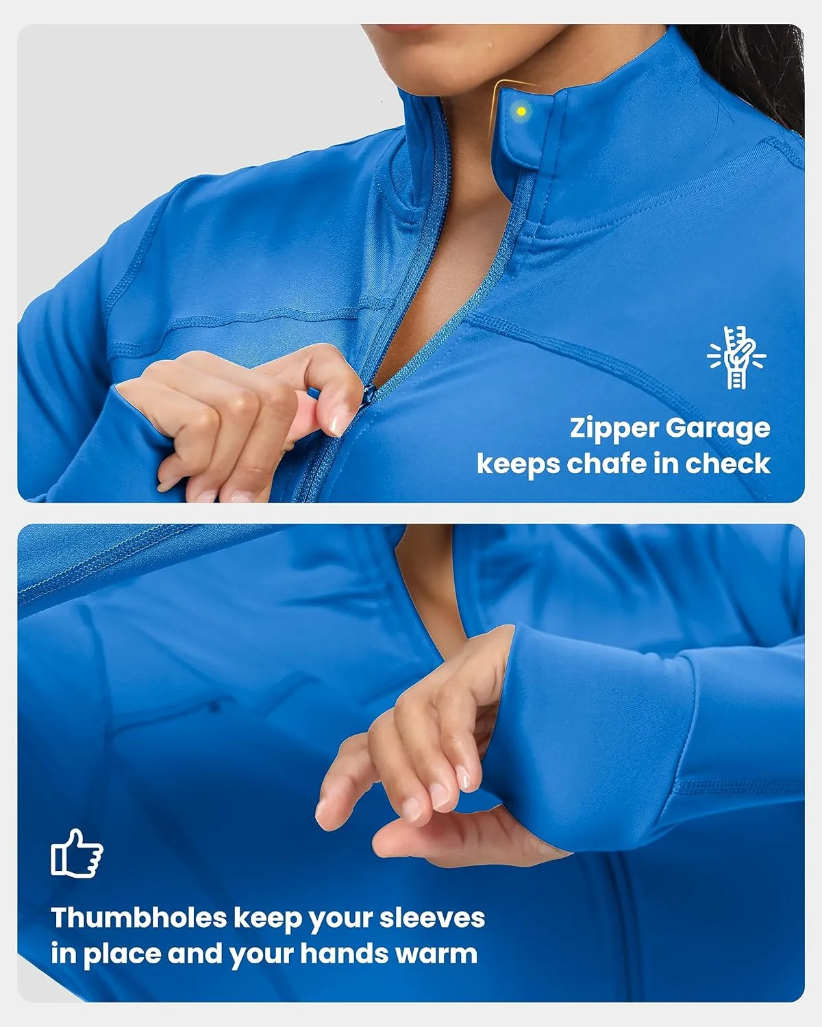 GYM RAINBOW Womens Zip Up Workout Jakcets Lightweight Slim Fit Running Athletic Jackets with Thumb Holes