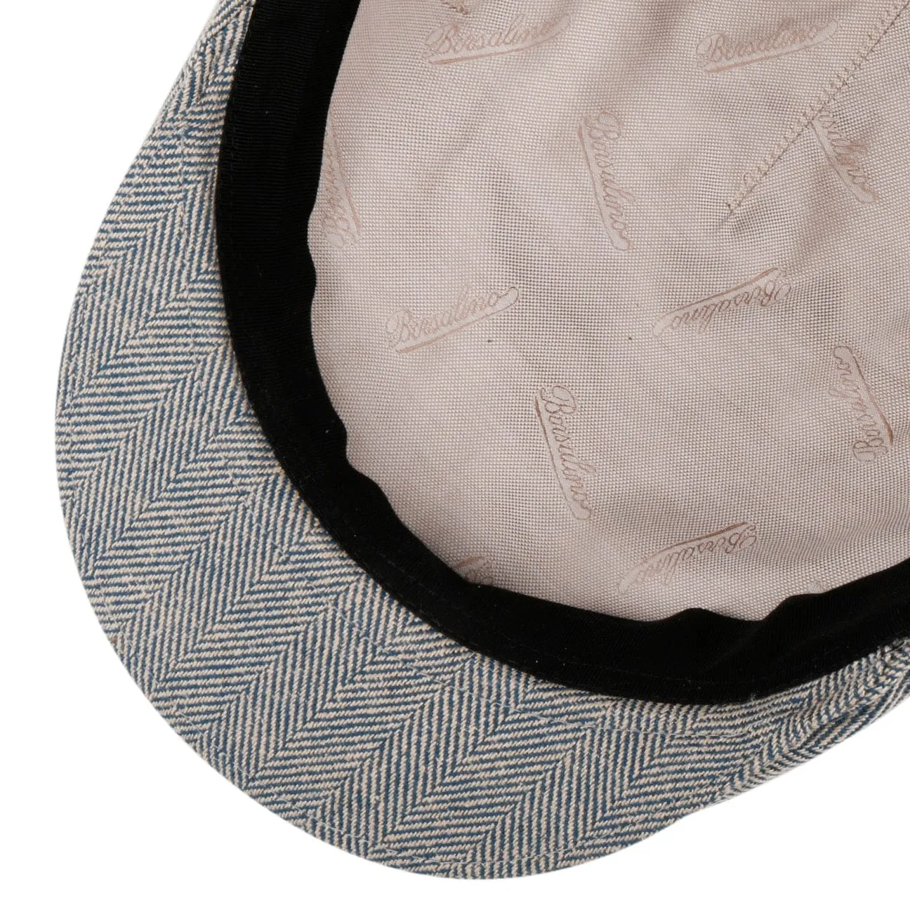 Herringbone Premium Flat Cap by Borsalino