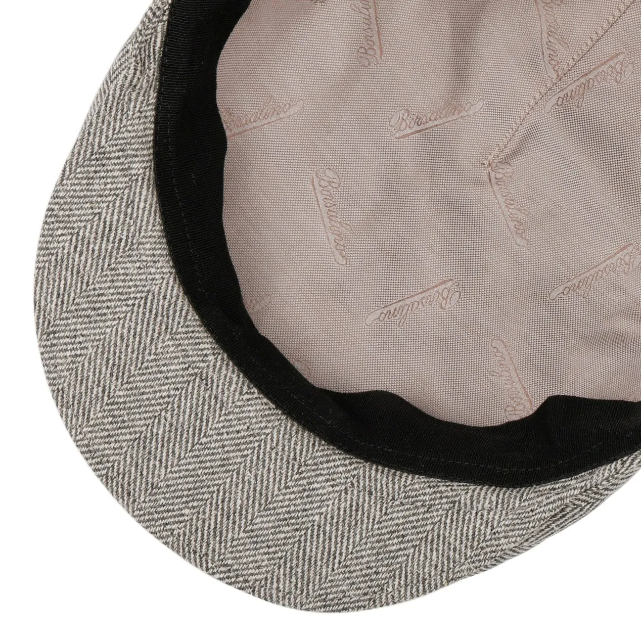 Herringbone Premium Flat Cap by Borsalino