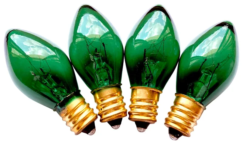 Hometown Holidays 19155 Replacement Bulb, 5 W, Candelabra Lamp Base, Incandescent Lamp, Transparent Green Light :BX 25: QUANTITY: 1