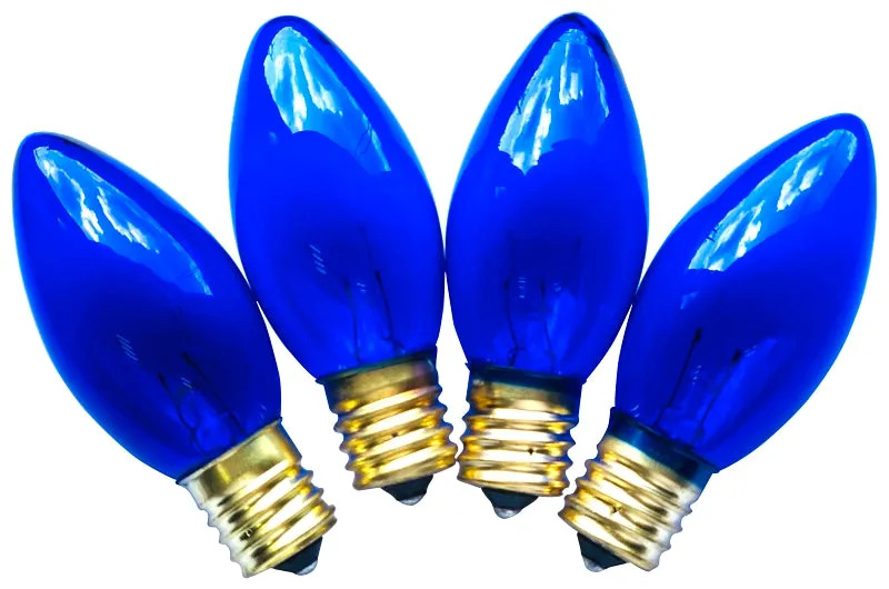 Hometown Holidays 19294 Light Bulb, 7 W, Intermediate Lamp Base, Incandescent Lamp, Transparent Blue Light :PK 4: QUANTITY: 25