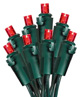 Hometown Holidays U15E302D Light Set, Christmas, 120 V, 4.8 W, 70-Lamp, LED Lamp, Red Lamp, 18.58 ft L :EA: QUANTITY: 12