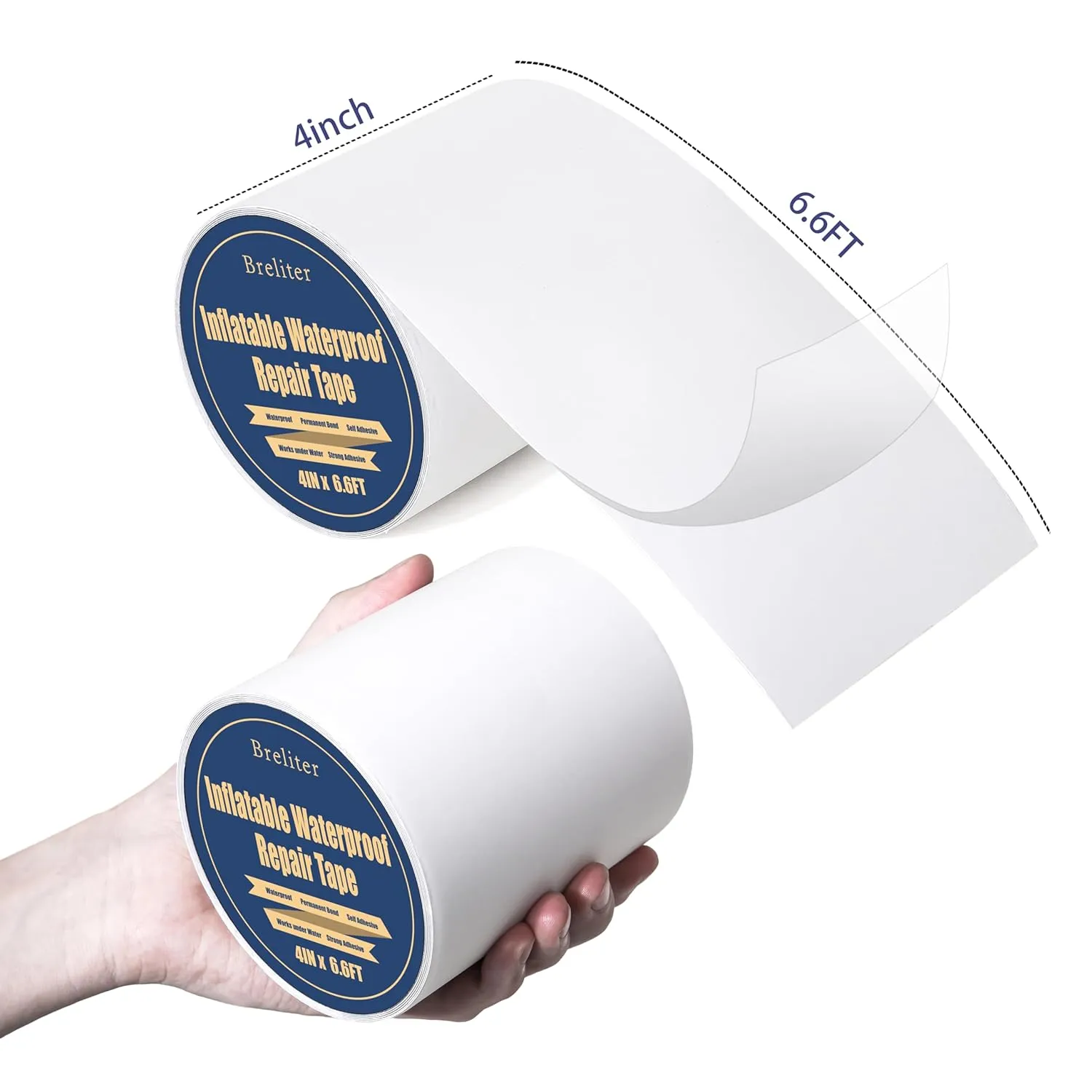 Inflatable Waterproof Repair Tape - Waterproof TPU Patch Repair Kit, Sealing Repair Tape for Air Mattress, Bounce House, Inflatable Toys, Swimming Ring - 4in x 6.6ft