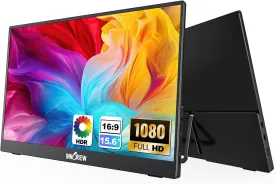 InnoView 15.6'' Portable Monitor for Laptop FHD 1080P USB-C Travel Monitors Built-in 90 Adjustable Stand Without Bag, HDR IPS Portable Laptop Monitor for MacBook PC Phone Xbox PS4/5 Switch