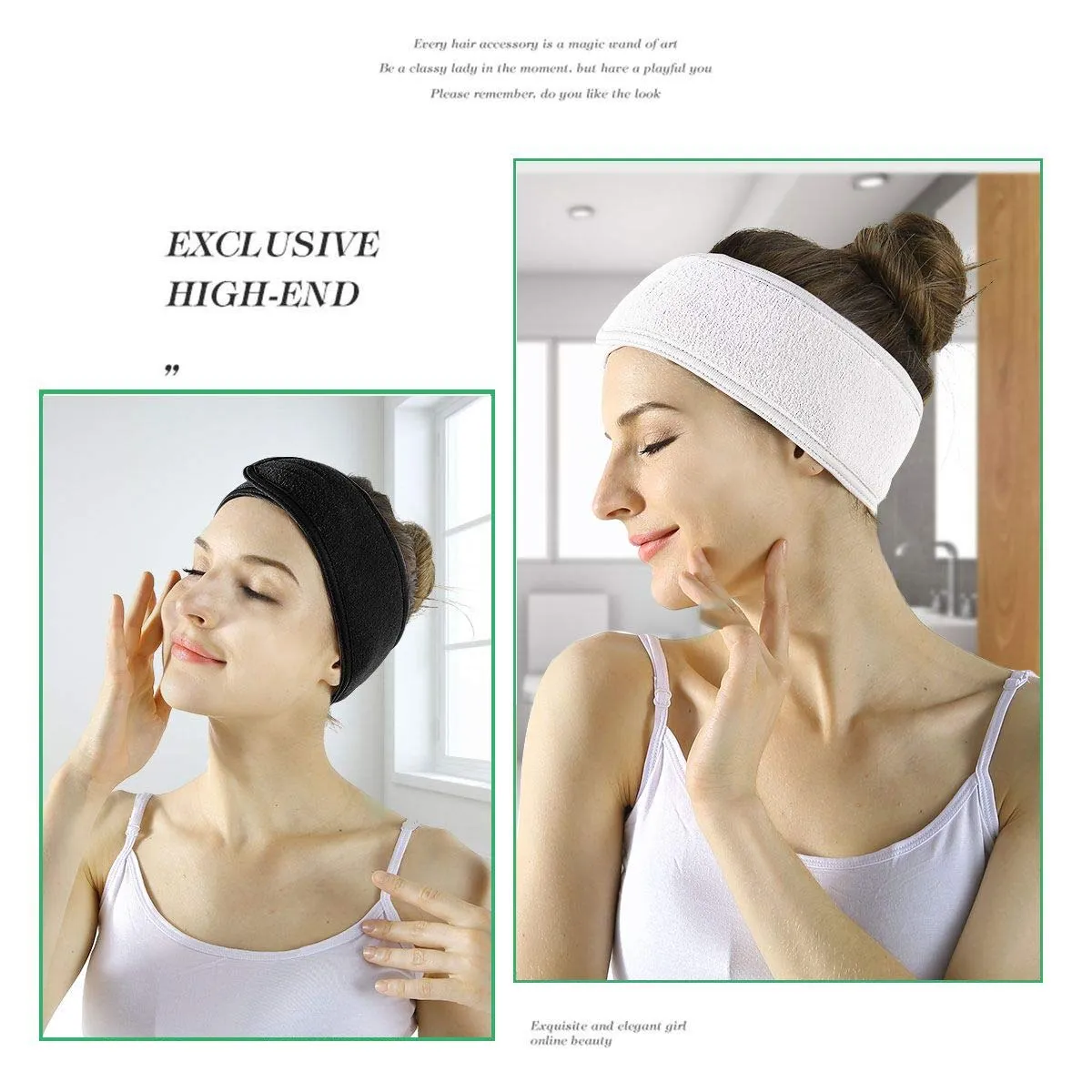 LADES Spa Facial Headband for Women | Adjustable Velcro, Soft Terry Cloth, Washable, Comfortable, Perfect for Makeup, Facials & Sleeping