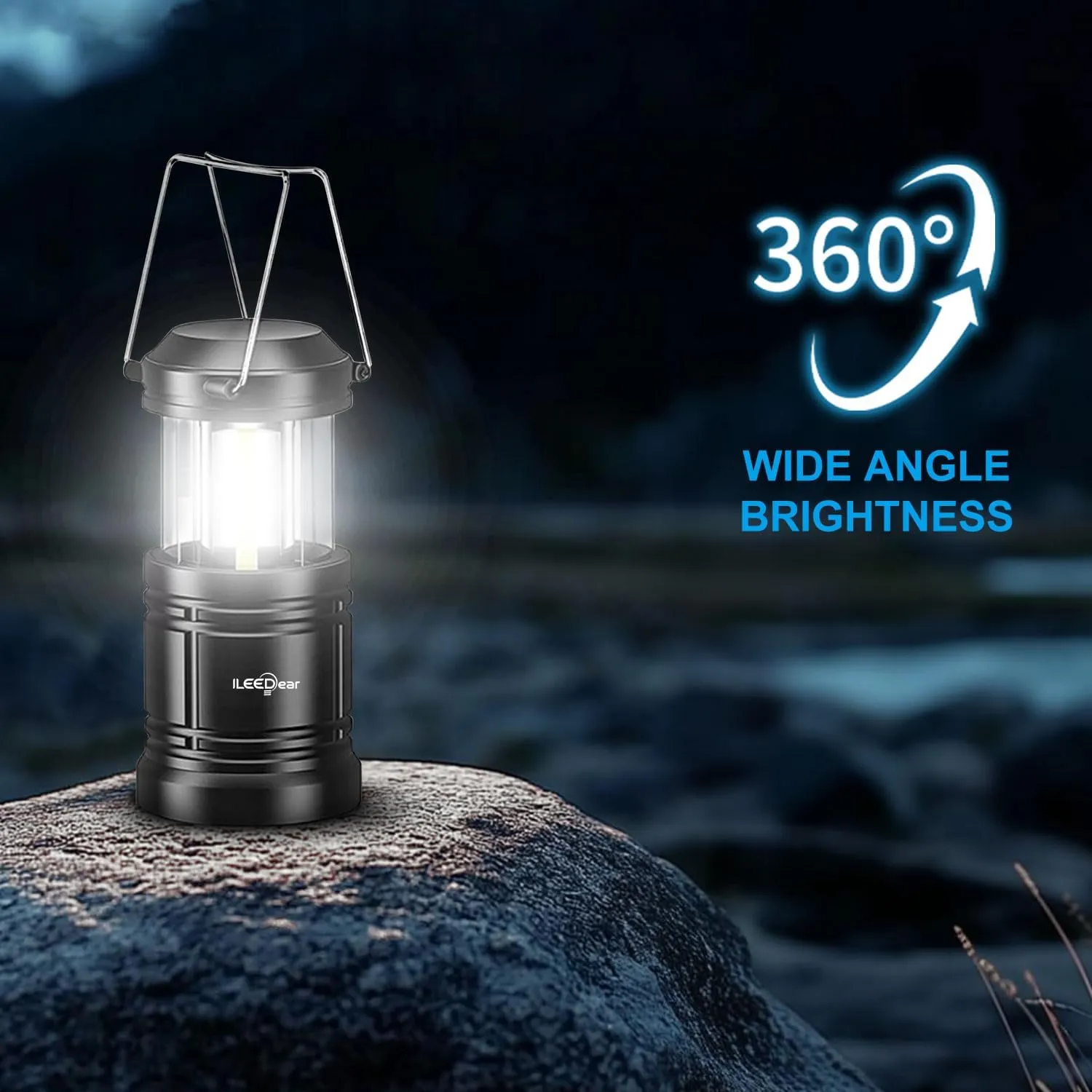 LED Camping Lantern, Battery Operated Lights, Adjustable Brightness for Camping, Emergencies, Power Outages, Outdoor Collapsible Lanterns, 2 Pack