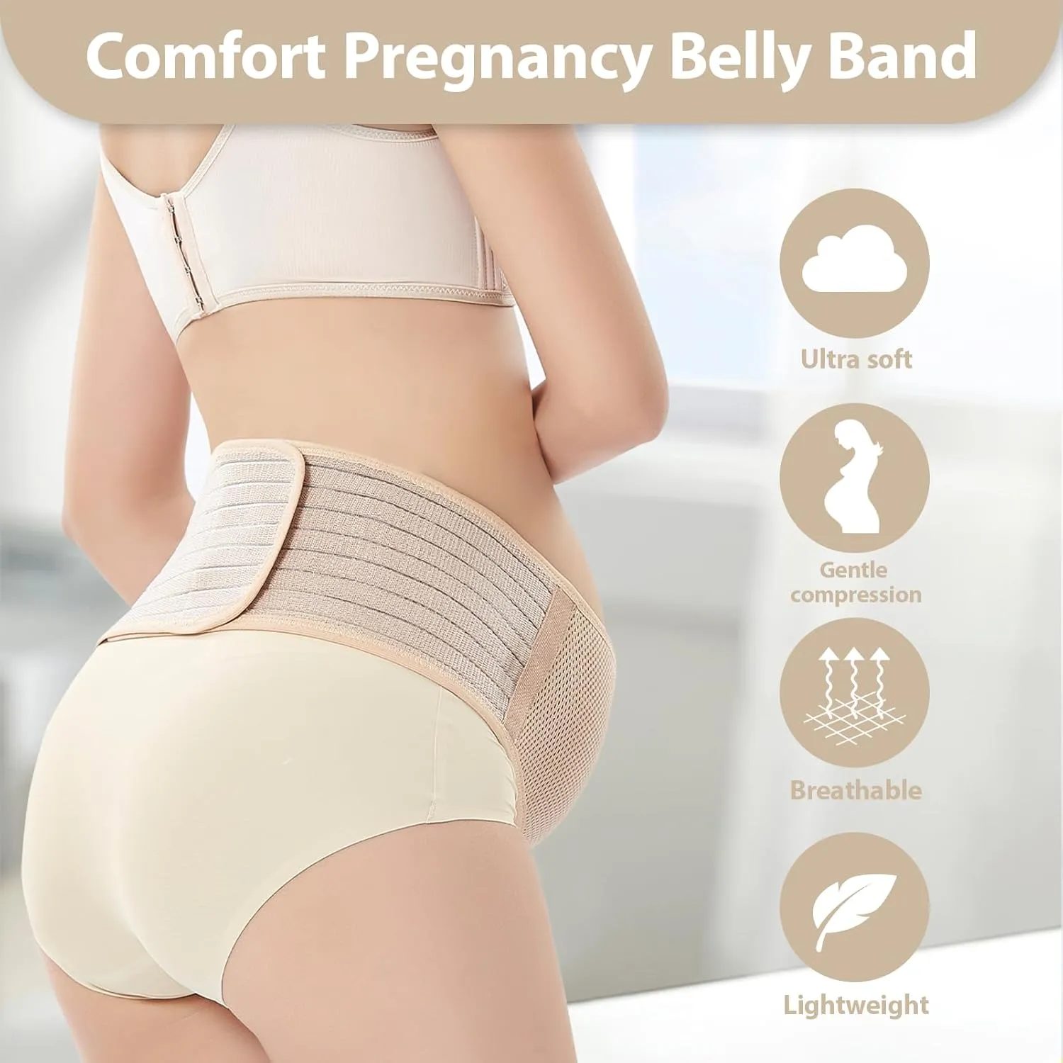 Maternity Belly Bands for Pregnant Women - Pregnancy Belly Bands Support and Pain Relief for the Back, Pelvis, Tummy and Hips-Pregnancy Must Haves
