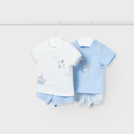 Mayoral Newborn Boy 4-piece Tshirts and Shorts Set
