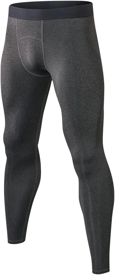 Men Compression Pants Football Basketball Leggings Spandex Tights for Active Athletic Workout Running Cool Dry