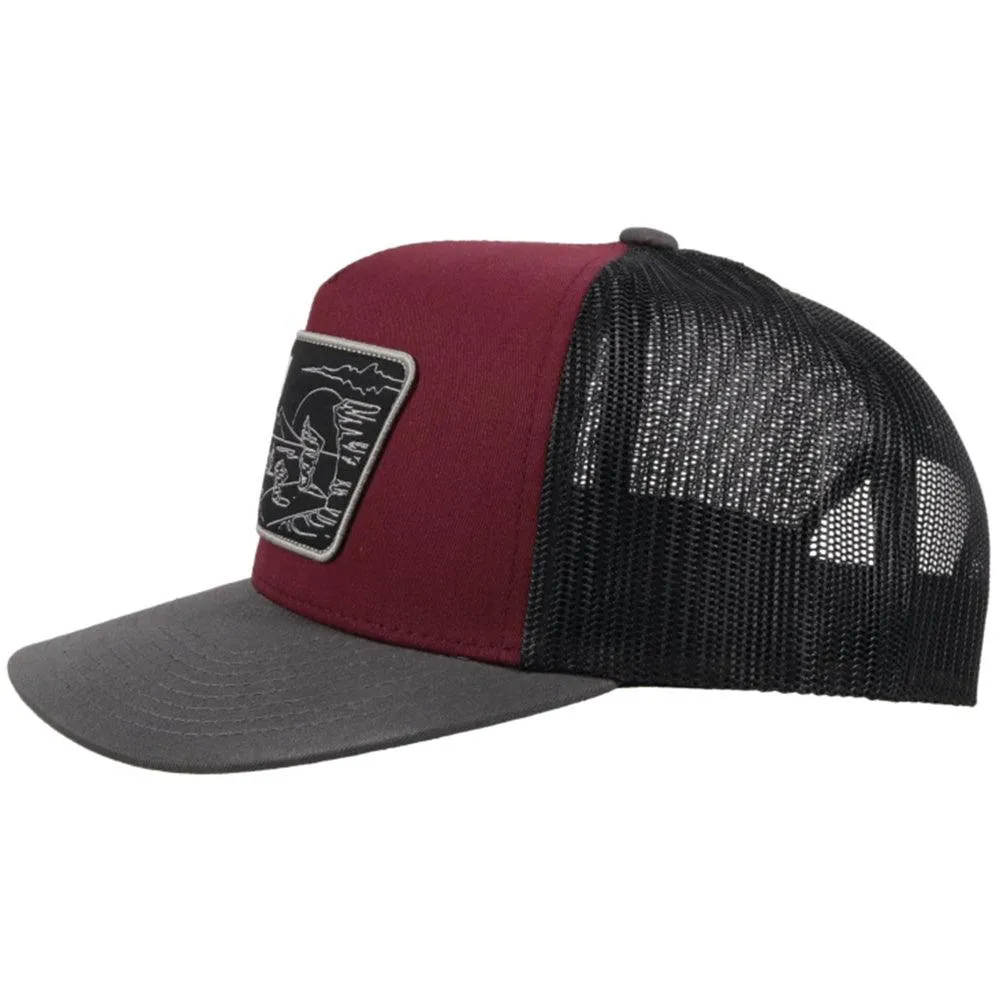"Davis" Maroon/Black Hat