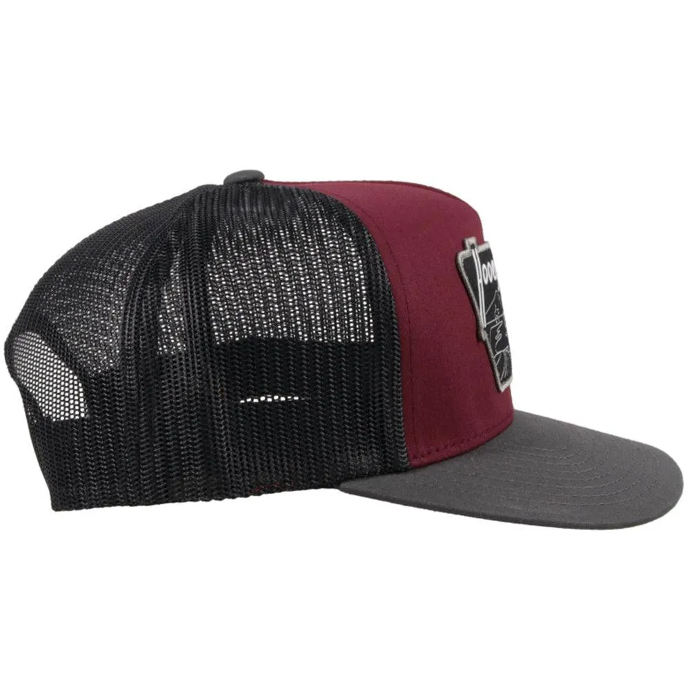 "Davis" Maroon/Black Hat