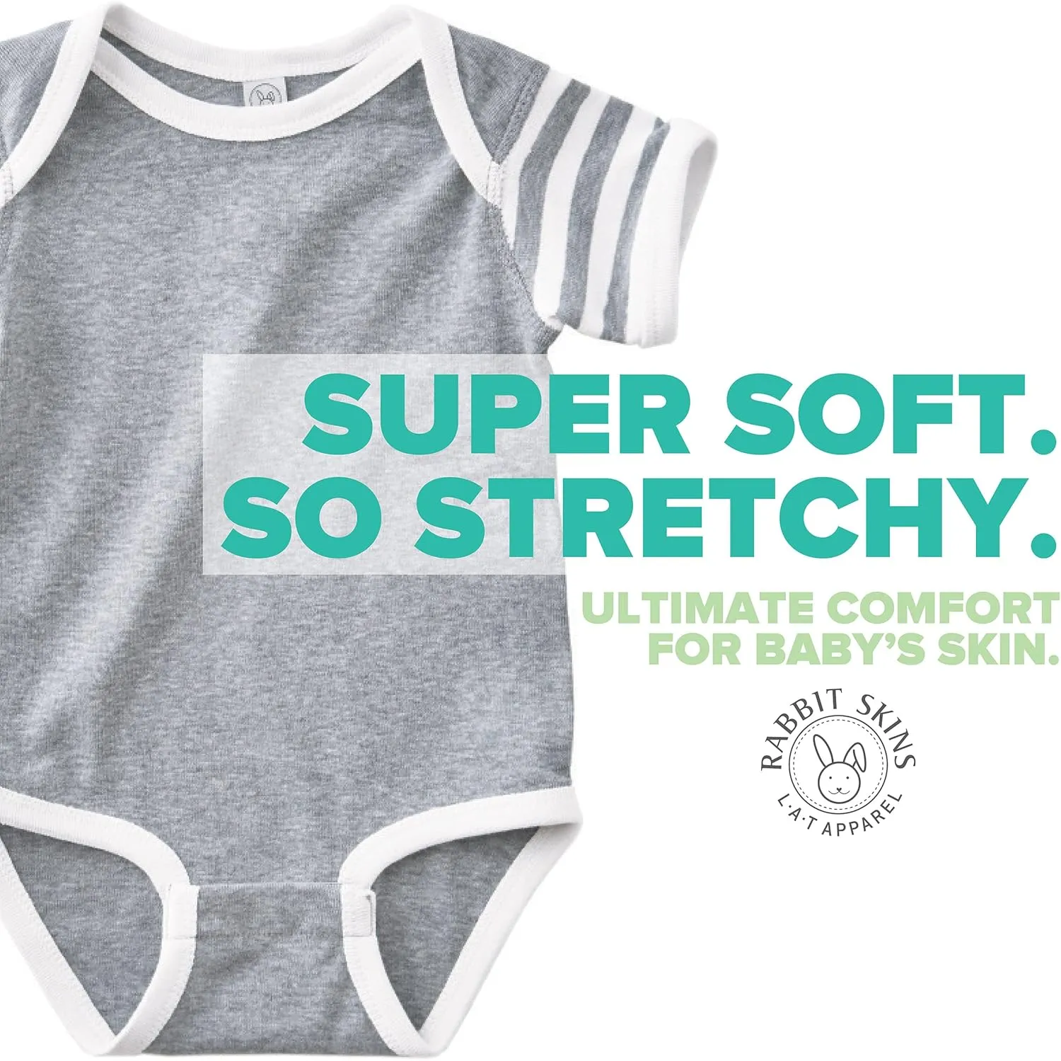 RABBIT SKINS Baby Bodysuit Girl & Boy | Newborn 0-3 Months to 24 Month Toddler 3-Pack Bulk Set, Snap Easy Closure