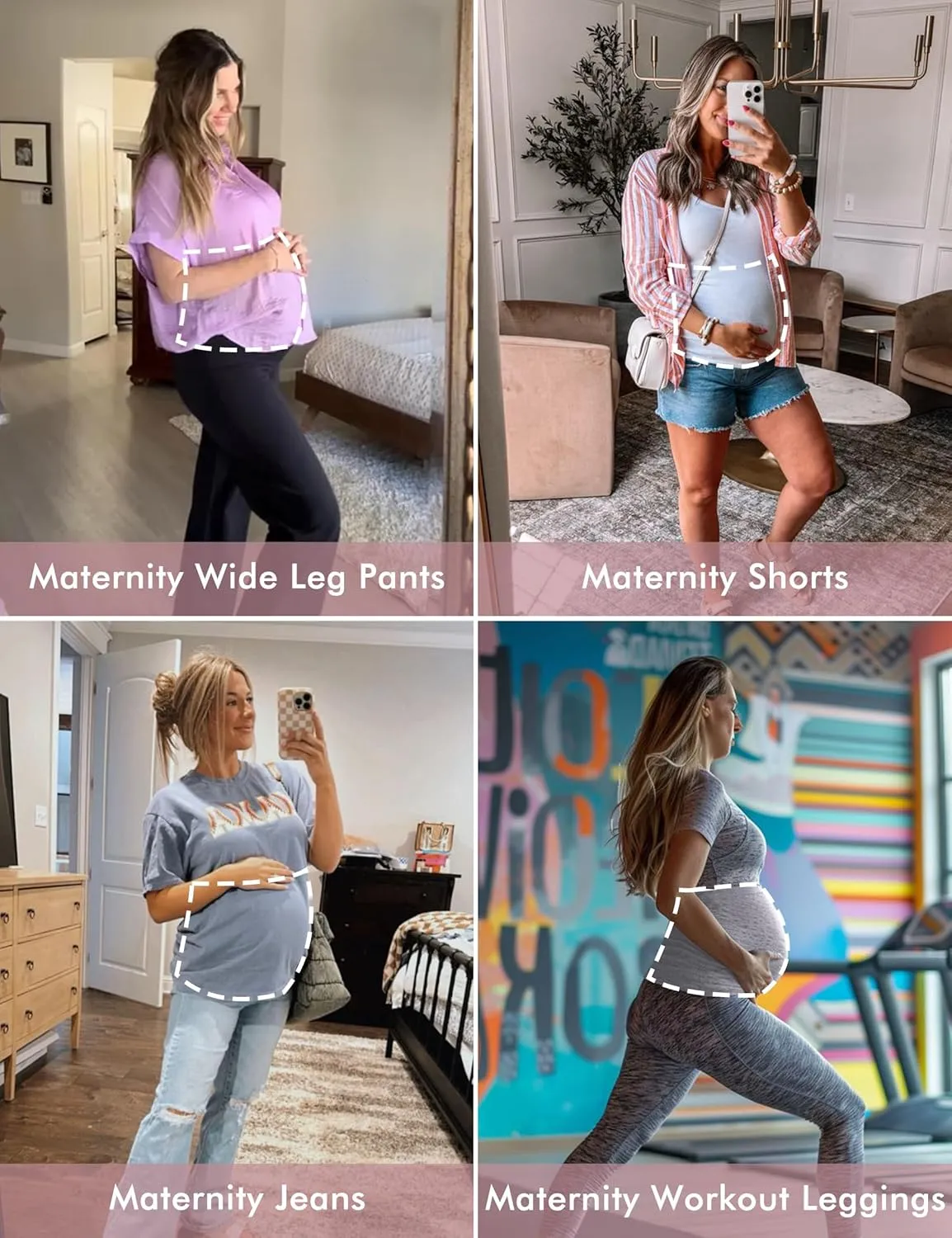 Rheane Belly Bands For Pregnant Women, Pregnancy Belly Band, Maternity Jeans (Black 2)