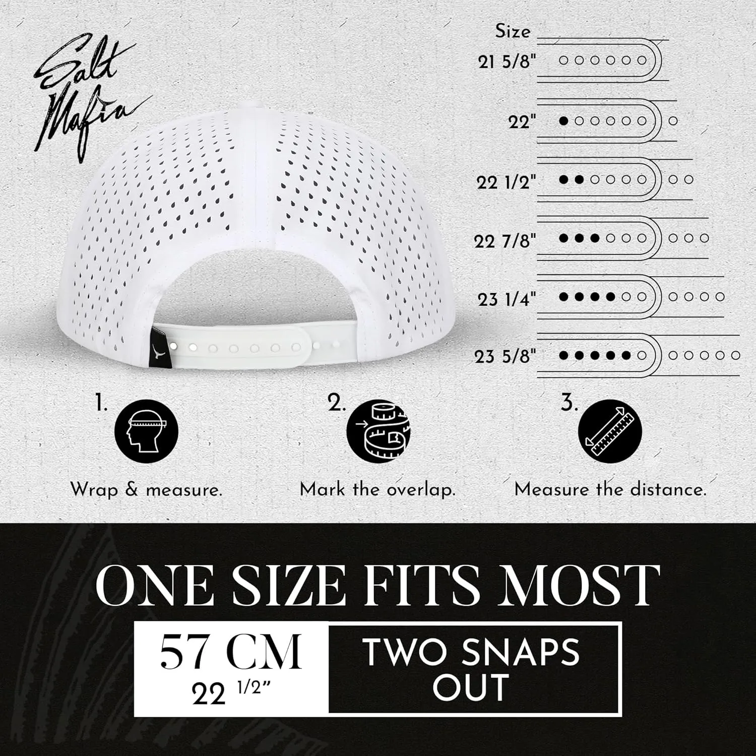 Salt Mafia Flat Brim Waterproof Hats for Men - Performance Snapback Surfer Hat