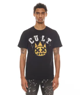 SHORT SLEEVE CREW NECK TEE  "RUBBER VAIN" IN BLACK