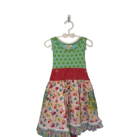 Sleeveless Cotton Dress   Tie Waist / Tents