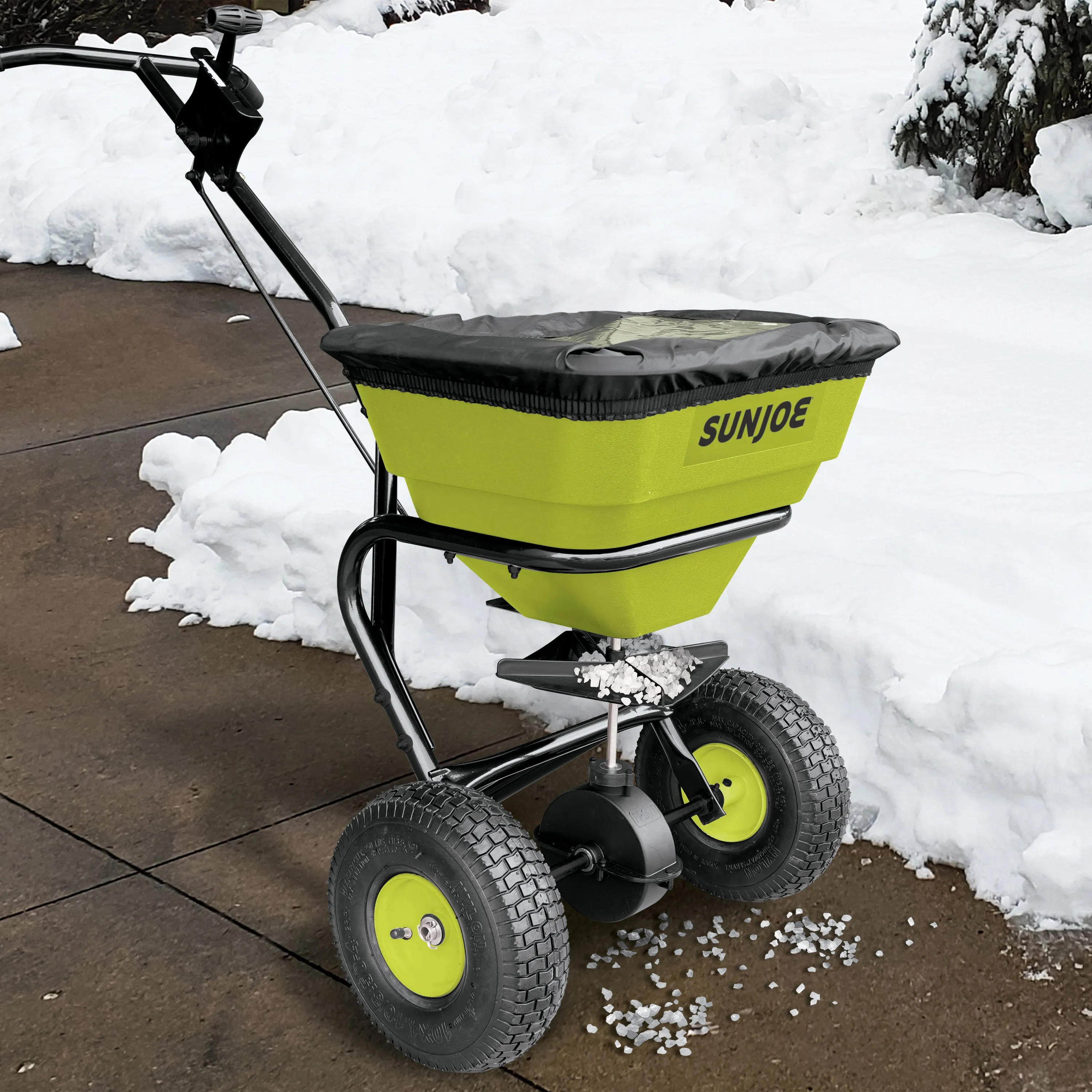 Sun Joe SJ-WBS70 Multi-Purpose Walk-Behind Spreader | 70 Lb. Capacity | Spreads Ice Melt, Grass Seed, Weed Killer, and More