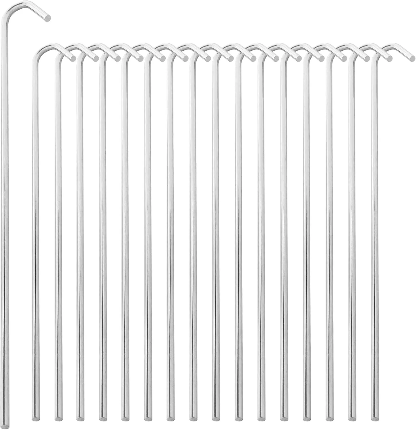Super Z Outlet 9" Galvanized Non-Rust Anchoring Tent Stakes Pegs for Outdoor Camping, Soil Patio Gardening, Canopies, Landscaping Trim (20)